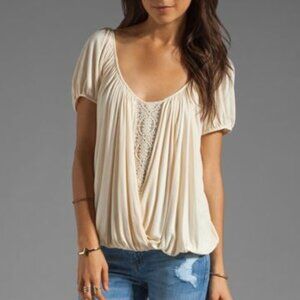 Free People Ann's Ruched Top in Tea